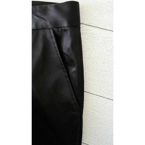 Aidan Mattox Black Satin Dress Pants Straight Slightly Tapered Leg Size 14 - Picture 4 of 9